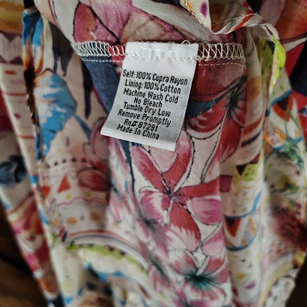 Johnny Was Floral Dress Womens Size Small Colorful Tropical Resort Boho - Picture 11 of 12